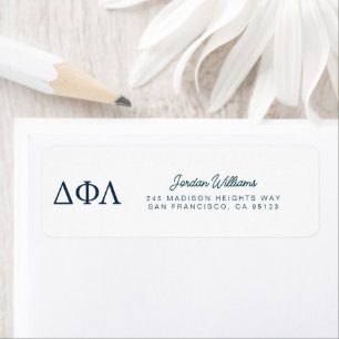 Delta Phi Lambda Greek Letters Design Label