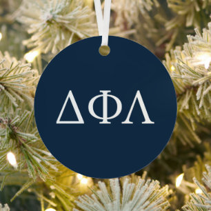 Delta Phi Lambda Greek Letters Design Metal Ornament