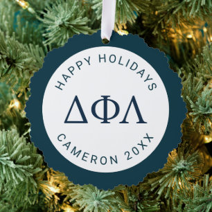 Delta Phi Lambda Greek Letters Design Ornament Card