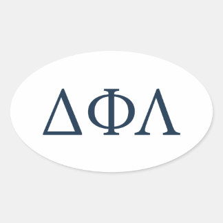 Delta Phi Lambda Greek Letters Design Oval Sticker