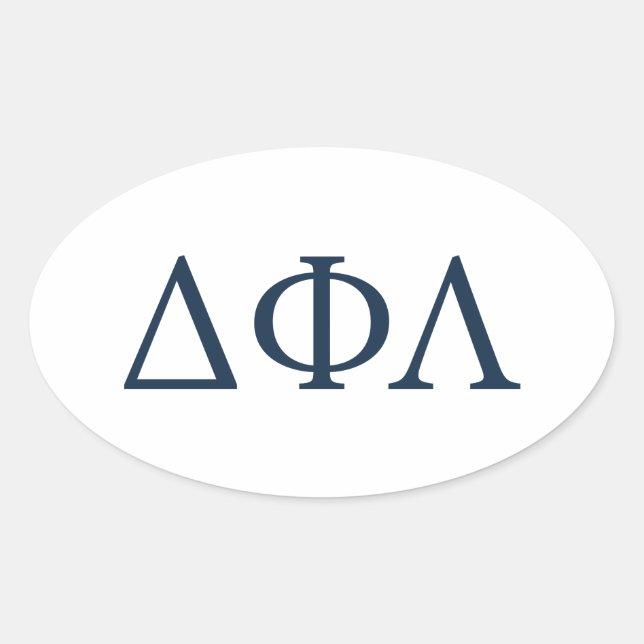 Delta Phi Lambda Greek Letters Design Oval Sticker (Front)