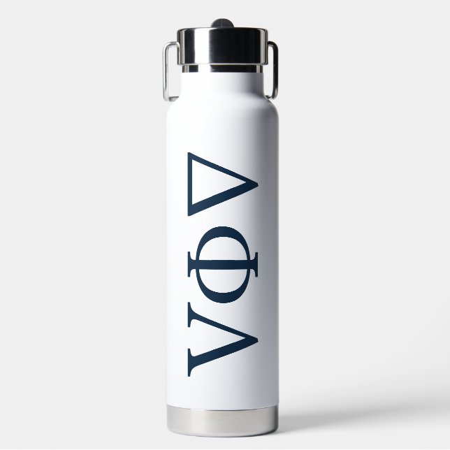 Delta Phi Lambda Greek Letters Design Water Bottle (Front)