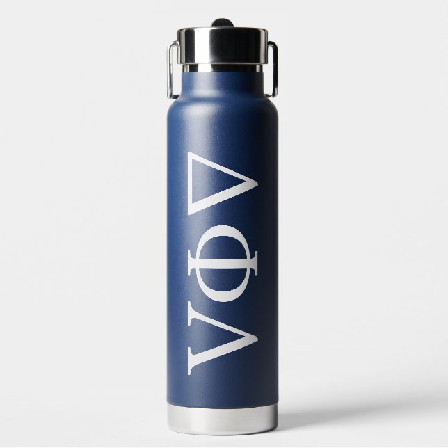 Delta Phi Lambda Greek Letters Design Water Bottle (Front)