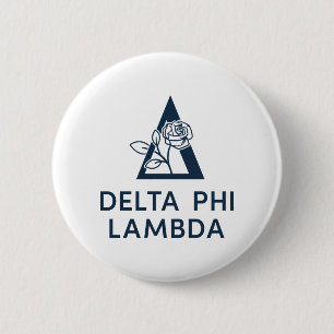 Delta Phi Lambda Name & Symbol with Rose Button