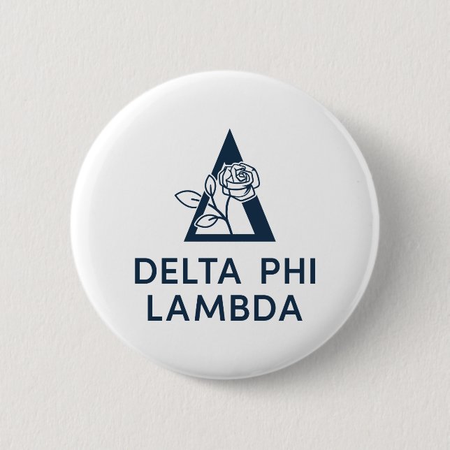 Delta Phi Lambda Name & Symbol with Rose Button (Front)