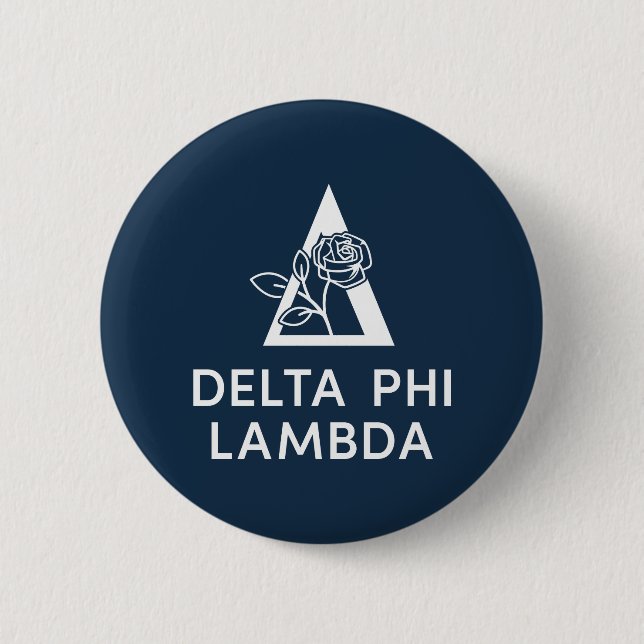 Delta Phi Lambda Name & Symbol with Rose Button (Front)