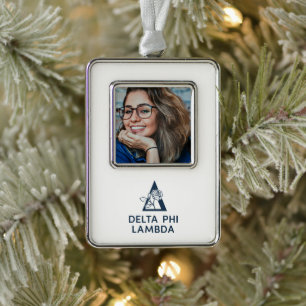 Delta Phi Lambda Name & Symbol with Rose Christmas Ornament
