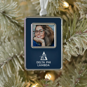 Delta Phi Lambda Name & Symbol with Rose Christmas Ornament