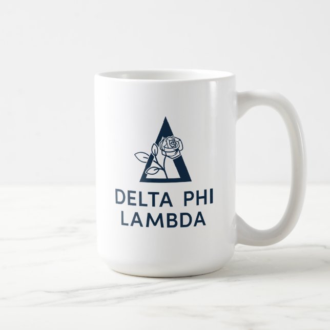 Delta Phi Lambda Name & Symbol with Rose Coffee Mug (Right)