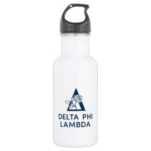 Delta Phi Lambda Name & Symbol with Rose Stainless Steel Water Bottle