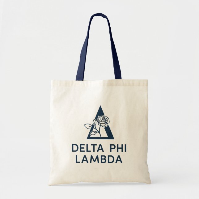 Delta Phi Lambda Name & Symbol with Rose Tote Bag (Front)