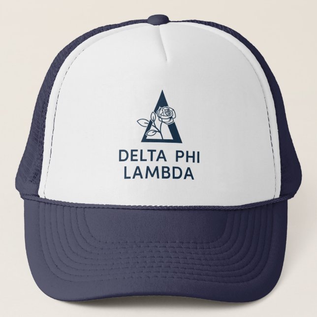 Delta Phi Lambda Name & Symbol with Rose Trucker Hat (Front)