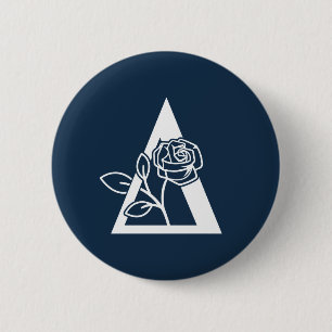 Delta Phi Lambda Sorority Rose Design Button