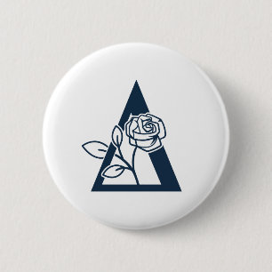 Delta Phi Lambda Sorority Rose Design Button