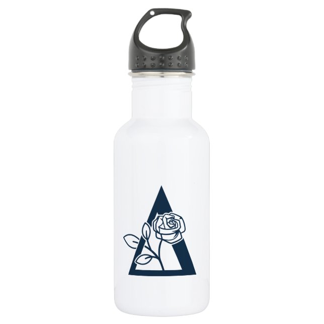 Delta Phi Lambda Sorority Rose Design Stainless Steel Water Bottle (Front)