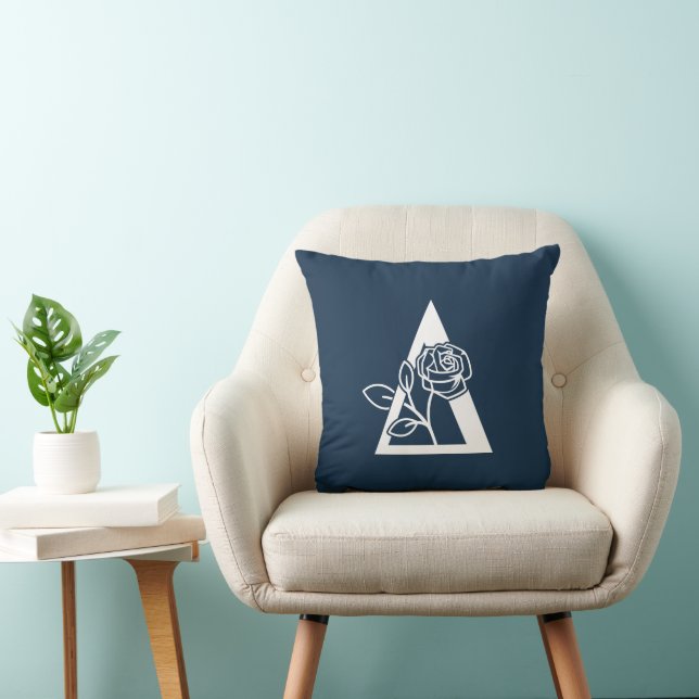 Delta Phi Lambda Sorority Rose Design Throw Pillow (Chair)