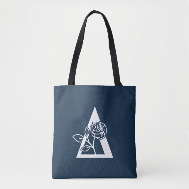 Delta Phi Lambda Sorority Rose Design Tote Bag (Front)