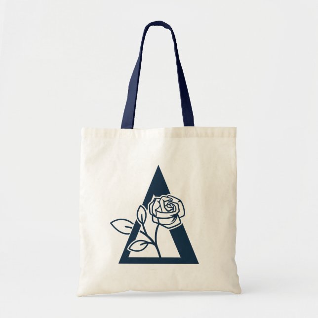 Delta Phi Lambda Sorority Rose Design Tote Bag (Front)