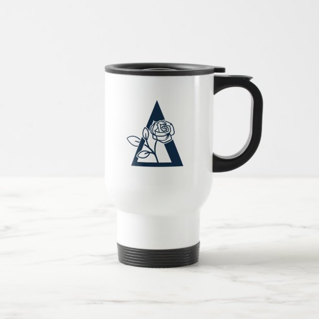 Delta Phi Lambda Sorority Rose Design Travel Mug (Right)