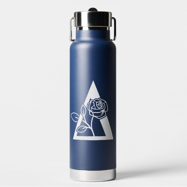 Delta Phi Lambda Sorority Rose Design Water Bottle (Front)