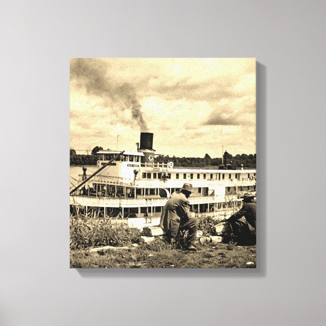 Delta Queen Steamboat  Mississippi River Art Canvas Print (Front)