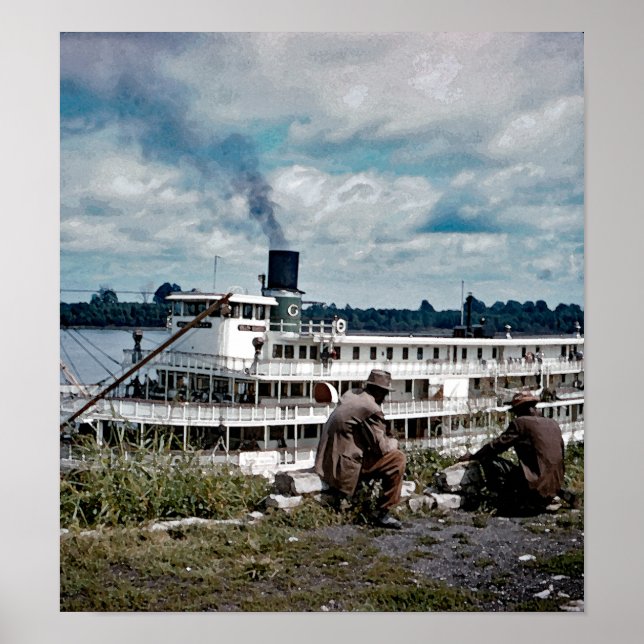 Delta Queen Steamboat  Mississippi River Art Poster (Front)