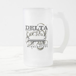 Delta Records Inc Frosted Glass Beer Mug