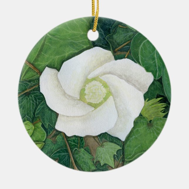 Delta Rose Ceramic Ornament (Front)