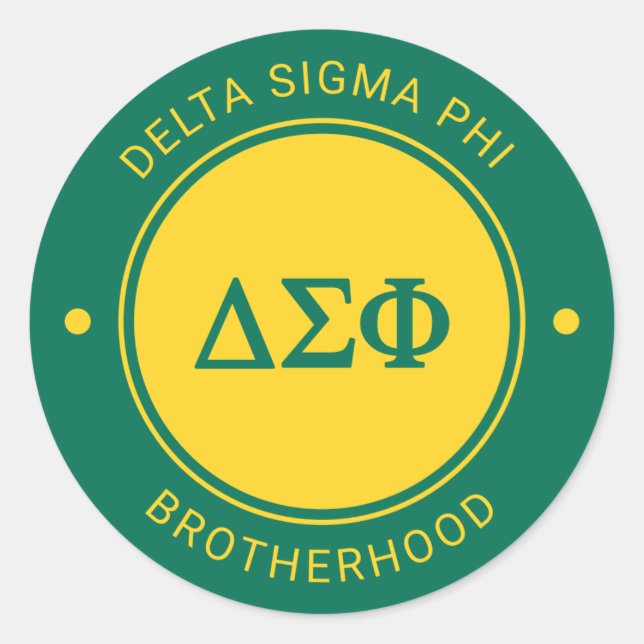 Delta Sigma Phi | Badge Classic Round Sticker (Front)
