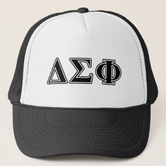 Delta Sigma Phi Black Letters Trucker Hat