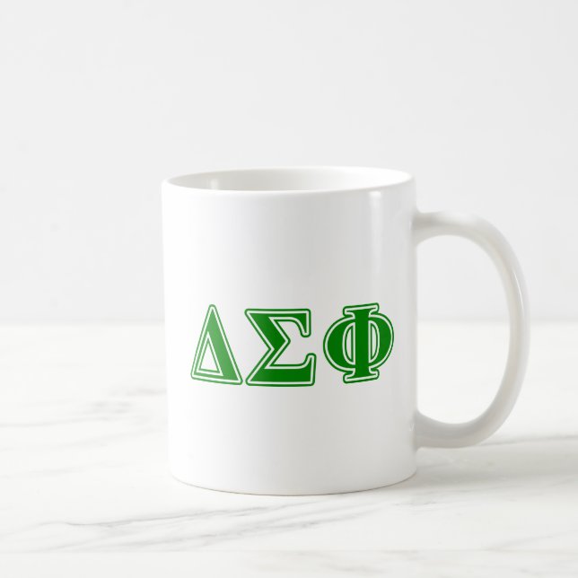 Delta Sigma Phi Green Letters Coffee Mug (Right)