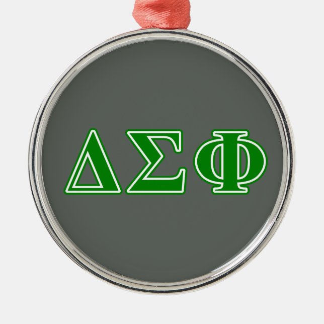 Delta Sigma Phi Green Letters Metal Ornament (Front)