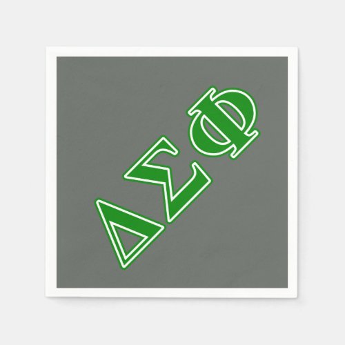 Delta Sigma Phi Green Letters Napkins
