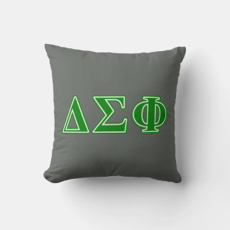 Delta Sigma Phi Green Letters Throw Pillow