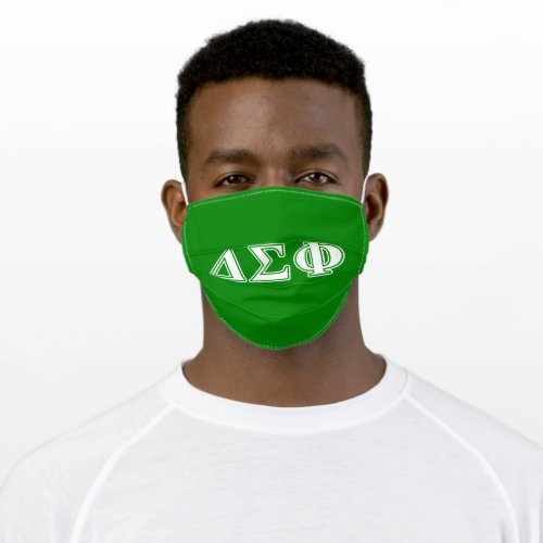 Delta Sigma Phi White Letters Adult Cloth Face Mask