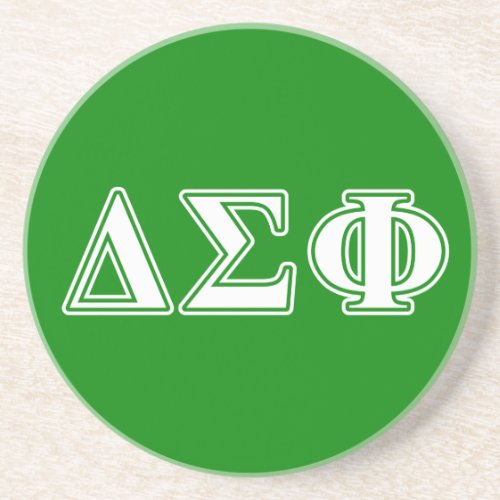 Delta Sigma Phi White Letters Coaster