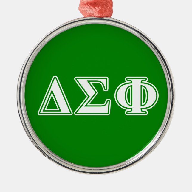 Delta Sigma Phi White Letters Metal Ornament (Front)