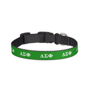 Delta Sigma Phi White Letters Pet Collar