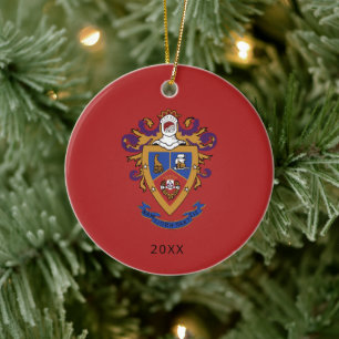 Delta Sigma Pi Official Crest Ceramic Ornament