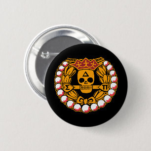 Delta Sigma Pi Skull Badge Button