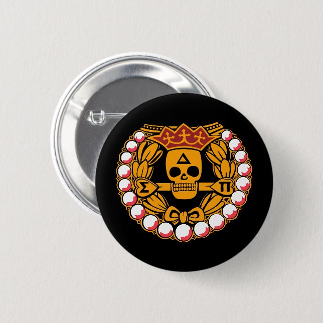 Delta Sigma Pi Skull Badge Button (Front & Back)