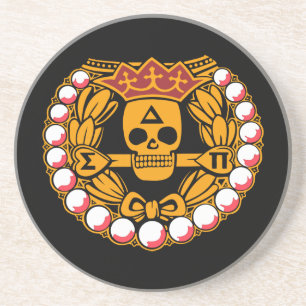 Delta Sigma Pi Skull Badge Coaster