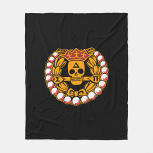 Delta Sigma Pi Skull Badge Fleece Blanket