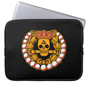 Delta Sigma Pi Skull Badge Laptop Sleeve
