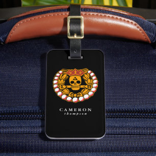 Delta Sigma Pi Skull Badge Luggage Tag