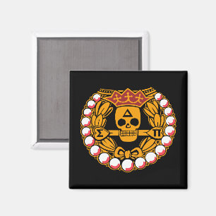 Delta Sigma Pi Skull Badge Magnet
