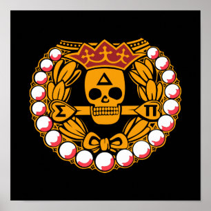 Delta Sigma Pi Skull Badge Poster