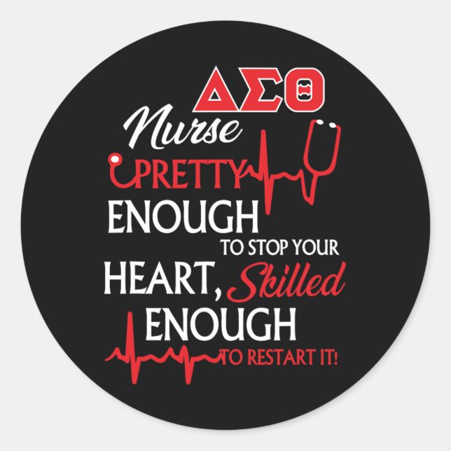 Delta Sigma Theta Sorority Nurse  Classic Round Sticker (Front)