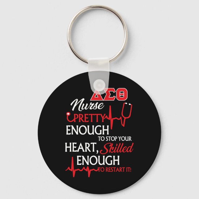 Delta Sigma Theta Sorority Nurse  Keychain (Front)