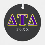 Delta Tau Delta Yellow And Purple Letters Metal Ornament at Zazzle